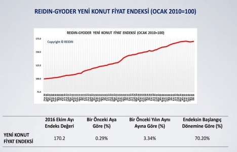 REIDIN-GYODER Yeni Konut Fiyat Endeksi Ekim de 0,29 arttı!