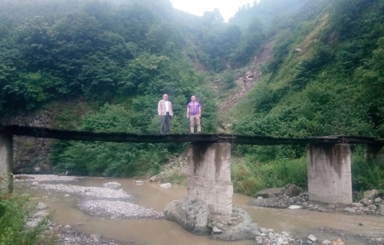 Ordu'da okul yolundaki yıkılma tehlikesi olan ahşap köprü yenilenecek!
