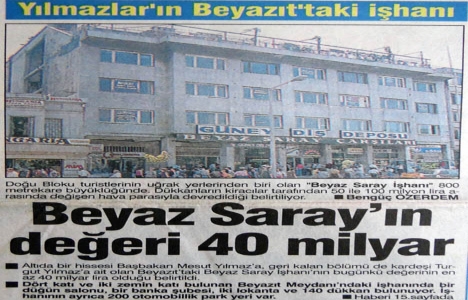 1991 yılında Beyaz Saray İşhanı nın değeri 40 milyar liraymış!
