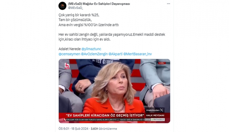 Ev sahipleri: Yüzde 25 zam sınırı çok yanlış bir karardı, her ev sahibi zengin değil! 