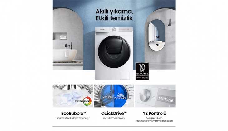 Güçlü köpük teknolojisi ile Samsung Çamaşır ve Kurutma Makinelerinin Mart 2022 güncel fiyat listesi…