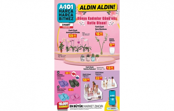 A101 3 Mart 2022 kataloğu! Kadınlar gününe özel dev fırsatlar!