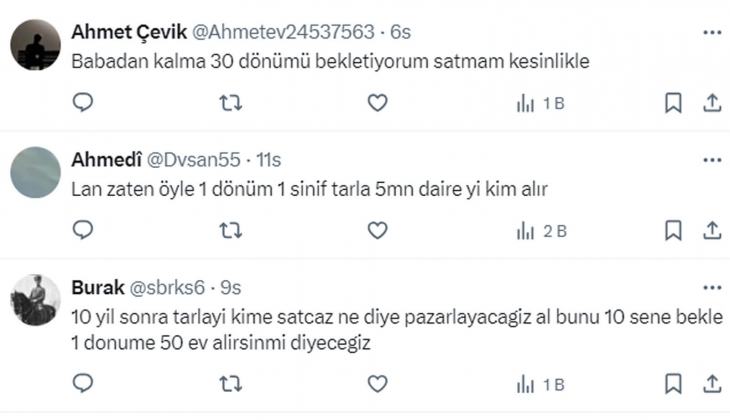 10 yıl sonra 1 dönüm tarla parasına 1 ev alınacak günler gelecek!