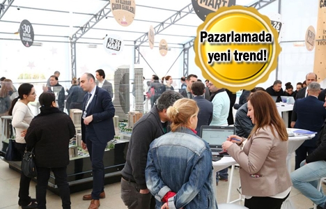 Konut projeleri çadırlarda satılıyor!