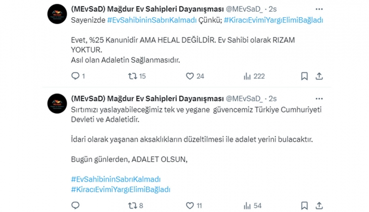 Mağdur ev sahibinden Bakan Tunç a çağrı: Yüzde 25 zam sınırı helal değildir, asıl olan adaletin sağlanmasıdır!