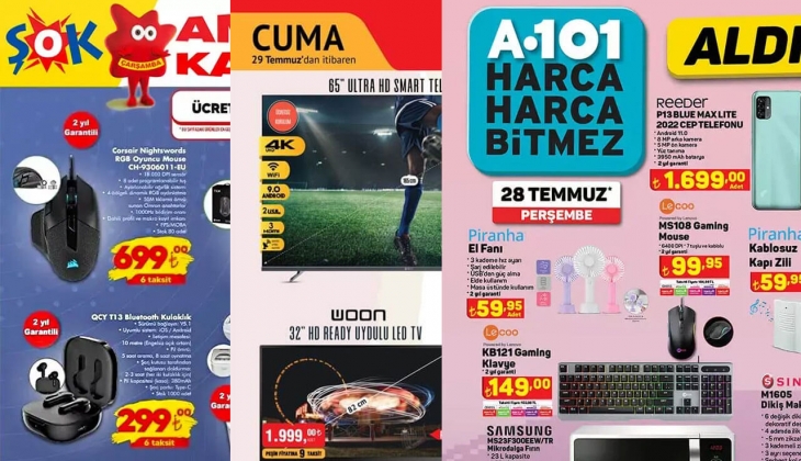 Bu hafta zincir marketlerde hangi teknolojik ve dijital aletler var? İşte A101, BİM, ŞOK 23 Temmuz 2022 fiyat listesi