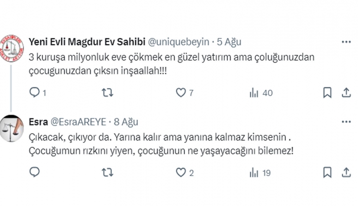Mağdur ev sahibinden kiracı tepkisi: Son dönemin yeni yatırım aracı Milletin evinde kiracı olmak!