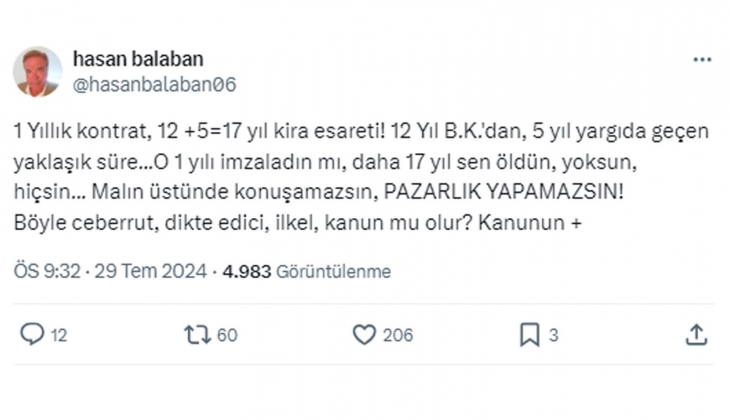 Ev sahipleri 17 yıllık kira esaretine ve Bilirkişiye bağlı kira tespit davalarına tepkili!