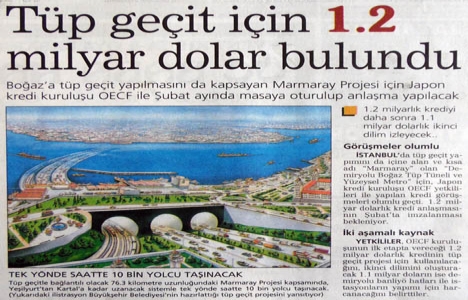 1999 yılında Marmaray için kredi bulunmuş!