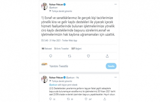 Kira, gelir kaybı ve ciro kaybı desteklerinde başvuru süresi uzatıldı!