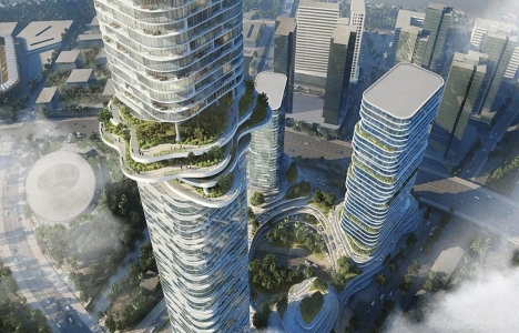 Bu gökdelenin ortasında orman var!