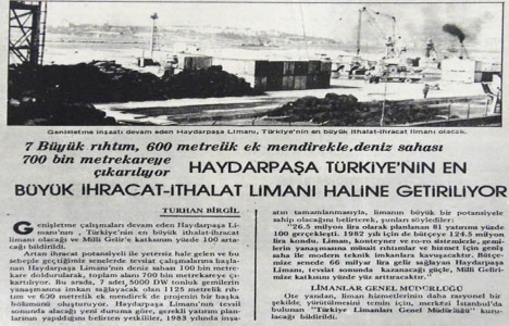 1982 yılında Haydarpaşa Limanı Türkiye nin en büyük limanı olacakmış!