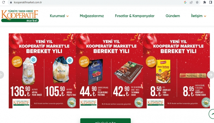Tarım Kredi Kooperatif Market yılbaşı özel indirimlerini kaçırmayın! 29 Aralık 2022 fiyat listesi