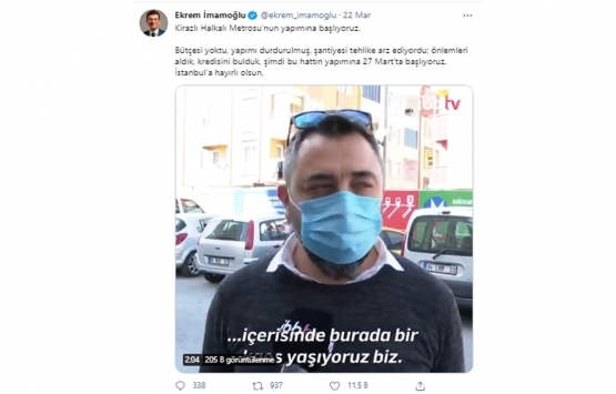 Kirazlı-Halkalı Metro Hattı nda çalışmalar 27 Mart ta yeniden başlıyor!