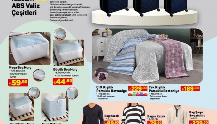 A101'de biber salçası 34,90 TL’ye, çift kişilik pamuklu battaniye 229 TL’ye, dik süpürge 1.099 TL’ye düştü!