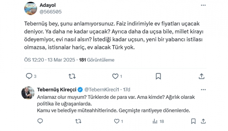 Tebernüş Kireçci uyardı: Oturmak için ev almak isteyenler süre daralıyor!