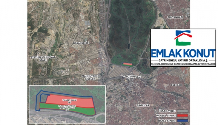 Emlak Konut GYO Başakşehir Güney Ticaret 1. Etap ihalesine 14 firmadan teklif!