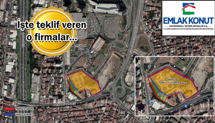 Emlak Konut GYO Ümraniye İnkılap Mahallesi ihalesine 15 firmadan teklif!