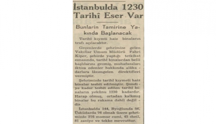1942 yılında İstanbul'da 1230 tarihi bina varmış! 