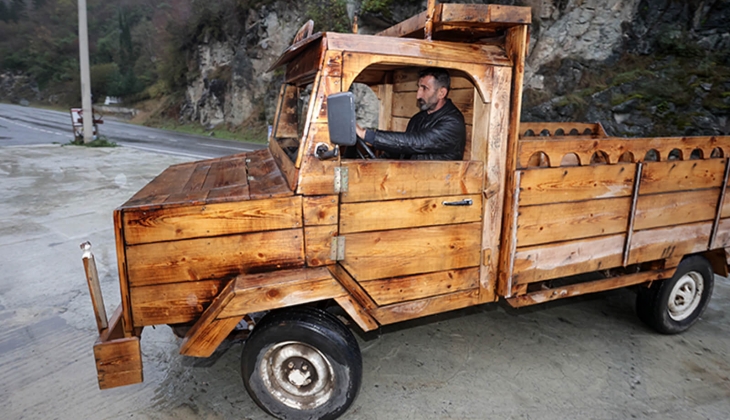 Trabzonlu İnşaat ustası hurda malzemelerinden öyle bir şey yaptı ki görenler hayrete düştü!
