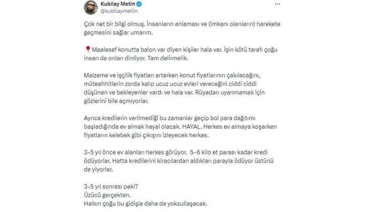 Hem beton hem de konut fiyatları 10 yılda 20 kat arttı!