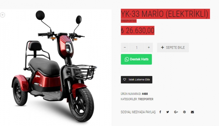 Yuki üç tekerlekli, elektrikli Mario fiyatı açıklandı! Yuki Mario ne kadar? İşte 23 Temmuz 2022 fiyat listesi