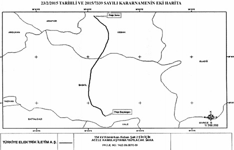 Kömürhan-Keban Şalt 2 Enerji İletim Hattı Projesi için kamulaştırma!