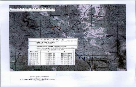Isparta Çamlıburun Tepesi 1. Derece Arkeolojik Sit Alanı sınırları güncellendi!