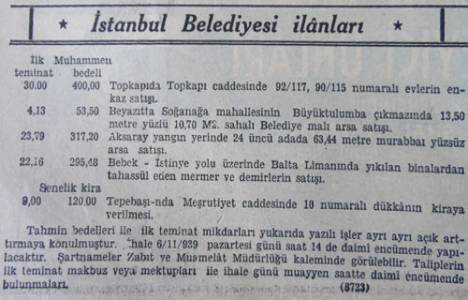 1939 yılında Tepebaşı Meşrutiyet Caddesi'nde bir dükkanın yıllık kirası 120 liraymış!