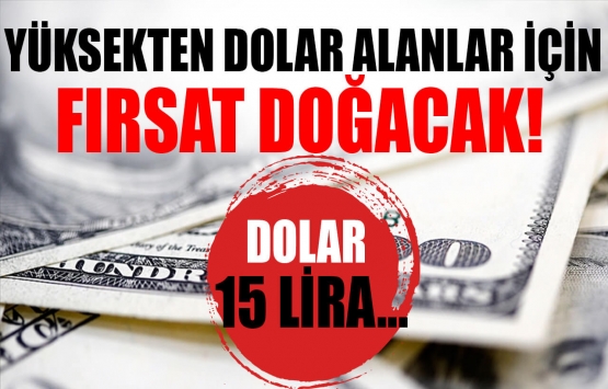 Yüksekten dolar alanlar için fırsat doğacak! Dolar 15 lira...