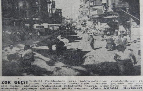 1962 yılında İstiklal Caddesi ndeki tramvay raylarını kaldırmışlar!