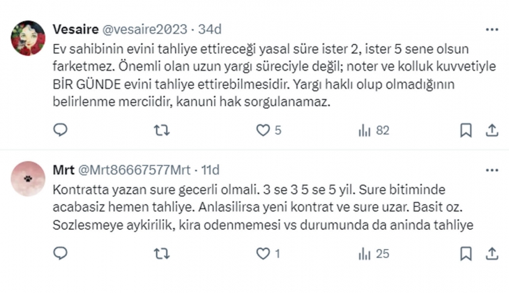 Ev sahiplerine her 2 yıl sonunda kiracıyı evden çıkarma hakkı verilmeli! 