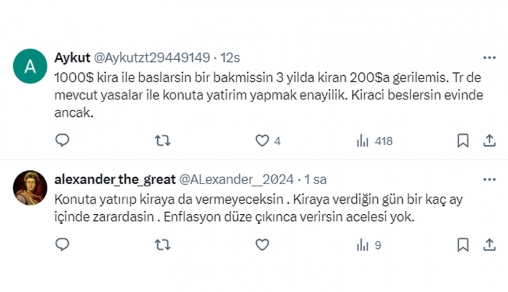 Konut fiyatları geçen yıl yüzde 75,5 arttı: Yüzde 50 faiz mi karlı, konuttan kira geliri almak mı?