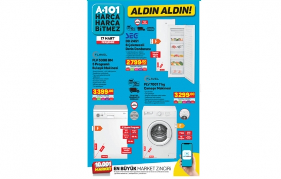 A101 de dev kampanya! Derin Dondurucu 2 bin 799 TL, Bulaşık Makinesi...