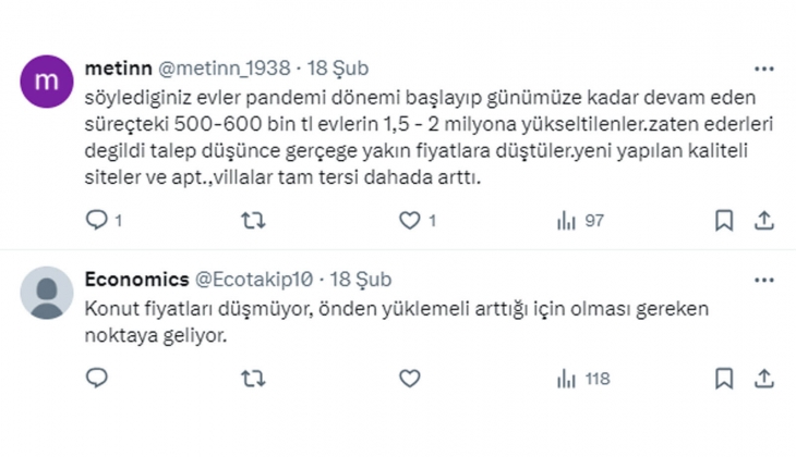 Konut fiyatları TL bazında Haziran dan beri düşüyor!