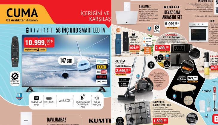 BİM 1 Aralık online aktüel ürünler kataloğu! Stanley Termos 999 TL'ye, Arnica elektrikli süpürge 2.699 TL'ye düştü!