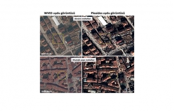 Elazığ da yıkılan binaların öncesi ve sonrasının uydu görüntüleri! 