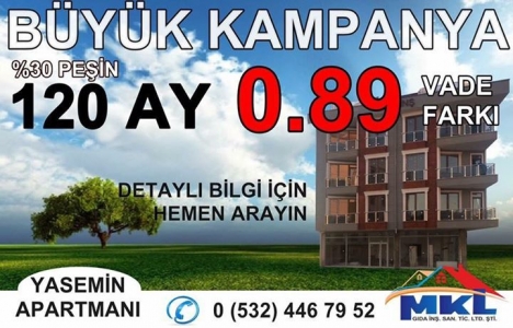 MKL İnşaat'tan 120 ay 0,89 vade farkı kampanyası!