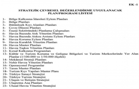 SÇD ye tabi plan ve programlar!