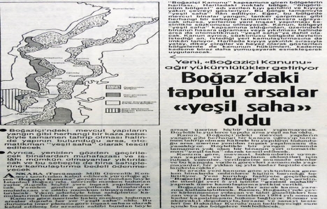 1983 yılında Boğaz daki tapulu arsalar yeşil saha olmuş!
