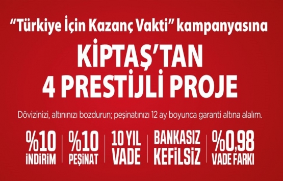 Türkiye İçin Kazanç Vakti kampanyasına KİPTAŞ 4 proje ile katıldı!