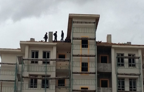 Karaman’da inşaat işçileri eylem yaptı!