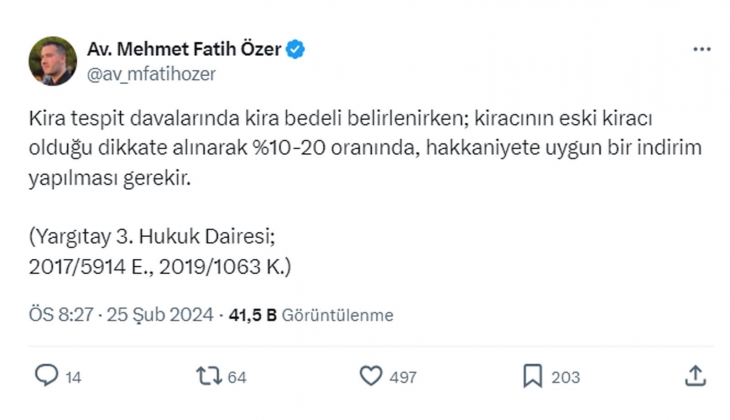 Kira tespit davalarında son dakika: Yüzde 10-20 oranında indirim yapılmalı!