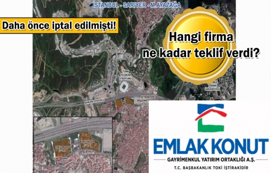 Emlak Konut GYO Ayazağa arsasına 4 firmadan teklif!