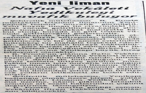 1939 yılında Bayındırlık tan Yenikapı da yapılacak limana itiraz!