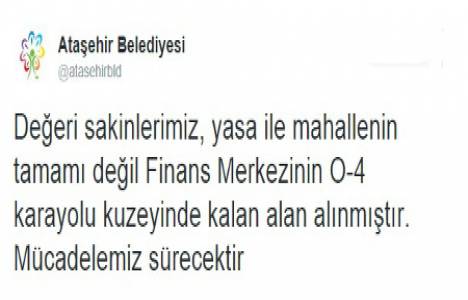 Ataşehir Belediyesi nden Finans Merkezi açıklaması!