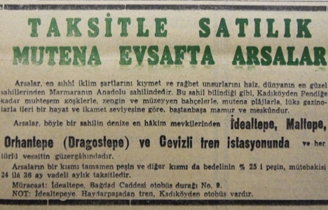 1954 yılında Marmara'nın Anadolu sahilinde 36 ay taksitle satılık arsalar!