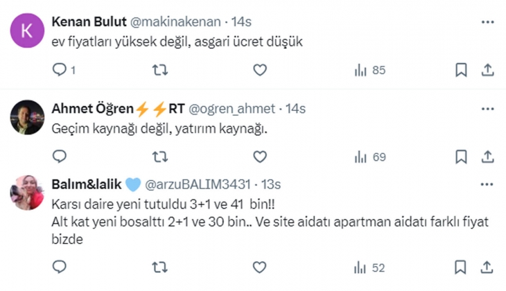 Ev sahipleri kiradaki evlerini geçim kaynağı olarak görüyor! Kiralar asgari ücretin yarısını geçmemeli!