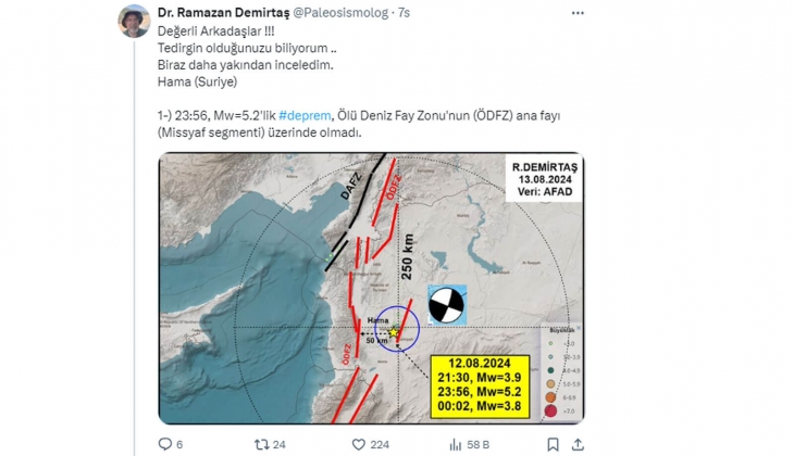 5.2 büyüklüğünde deprem oldu, 5 ilde hissedildi! Deprem bilimci tek tek açıkladı: Ölüdeniz fayında 7.5 büyüklüğünde...
