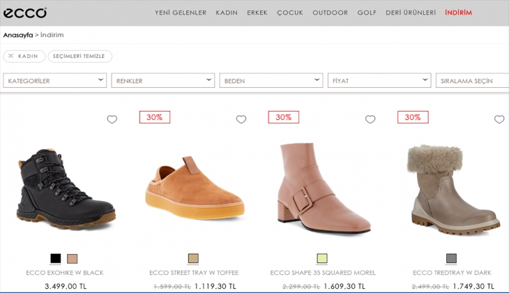 Ayakkabıda İskandinav stili ECCO’da bir çok üründe indirim fırsatı sizi bekliyor! 22 Eylül 2022 Ecco fiyat listesi